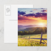 Herrlicher Sonnenuntergang in den Bergen Postkarte (Vorne/Hinten)