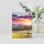 Herrlicher Sonnenuntergang in den Bergen Postkarte (Stehend Vorderseite)
