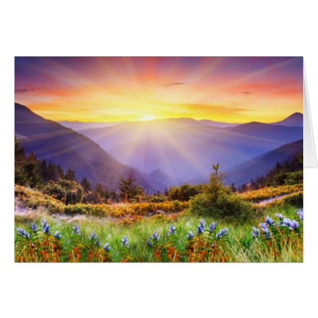 Herrlicher Sonnenuntergang in der Berglandschaft (Vorderseite (Horizontal))