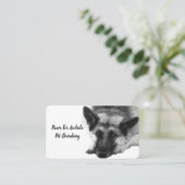 Herrlicher stillstehender Schäferhund im Aquarell Visitenkarte (Stehend Vorderseite)