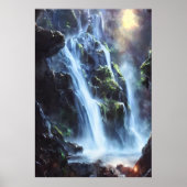 Herrlicher Wasserfall im Wald | Art der AI Poster (Vorne)