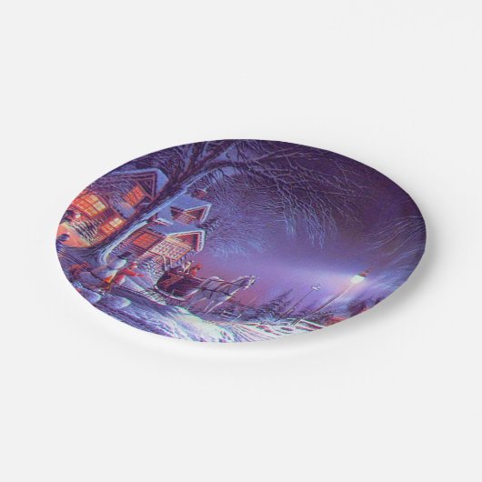 Herrlicher Weihnachtspapier-Teller Pappteller (Schrägansicht)