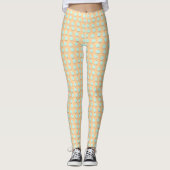 Herrliches Blau und Burlywood Polka Dot Pattern Leggings (Vorderseite)
