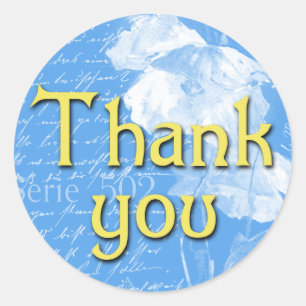 Herrliches Blau und Gelb Danke Stickers