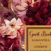 Herrliches Blush Burgundy Gold Wedding Gästebuch