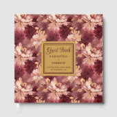 Herrliches Burgundy Blush Gold Wedding Gästebuch (Vorderseite)