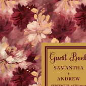 Herrliches Burgundy Blush Gold Wedding Gästebuch