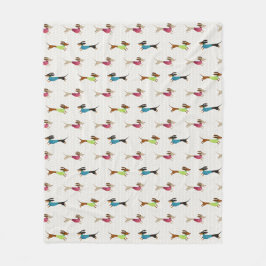 Herrliches Dackel-Muster Fleecedecke