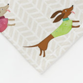 Herrliches Dackel-Muster Fleecedecke (Ecke)