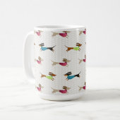Herrliches Dackel-Muster Kaffeetasse (Vorderseite Links)
