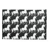 Herrliches Einhorn-Regenbogen-Schwarz-Weiß-Muster Kissenbezug (Rückseite)