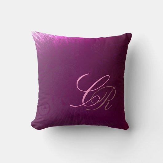 Herrliches gelocktes Monogramm-lila Kissen (Vorderseite)