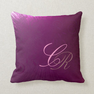 Herrliches gelocktes Monogramm-lila Kissen