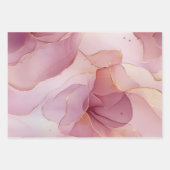 Herrliches Glam-Gold-Blatt Rosa Brautparty Geschenkpapier Set (Vorderseite 3)