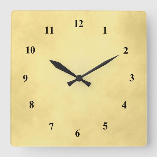 Herrliches Gold Quadratische Wanduhr (Vorderseite)