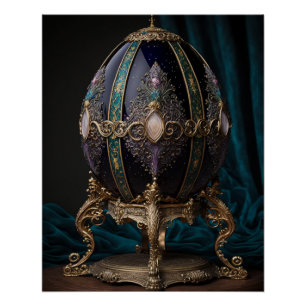 Herrliches gotisches Ei mit Edelsteinen im Faberge Poster