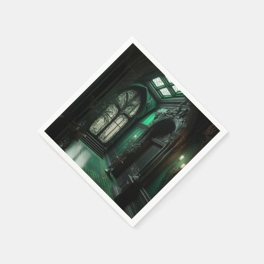 Herrliches gotisches Innendesign. Serviette (Ecke)