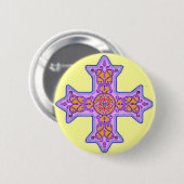 Herrliches koptisches Pastellkreuz Button (Vorne & Hinten)