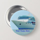 Herrliches Kreuzfahrt-Schiffs-Namen-Abzeichen Button (Vorne & Hinten)