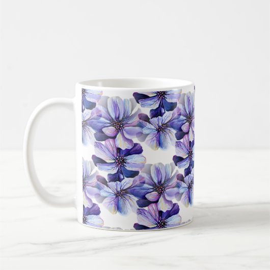 Herrliches nahtloses Muster von Lilac Perennials Kaffeetasse (Links)