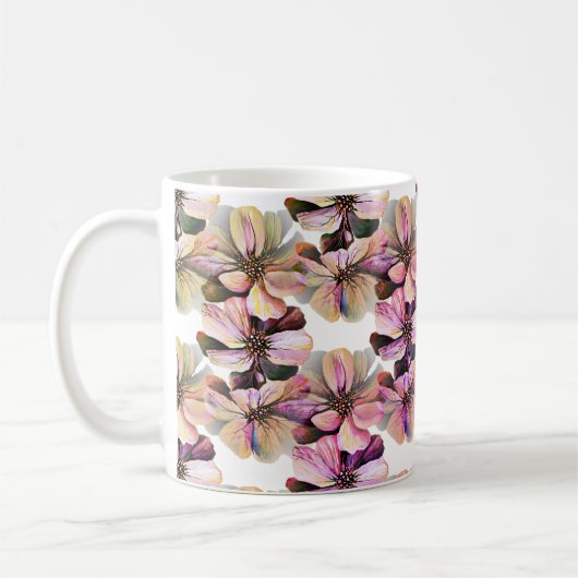 Herrliches nahtloses Muster von Lilac Perennials Kaffeetasse (Links)