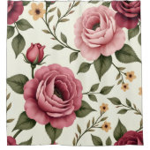 Herrliches Oversifiziertes Rosa und Burgund Duschvorhang (Vorderseite)