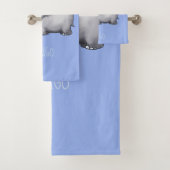 Herrliches personalisiertes blaues badhandtuch set (Insitu)
