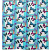 Herrliches Reich der Morpho-Rainbow-Schmetterlinge Duschvorhang (Vorderseite)