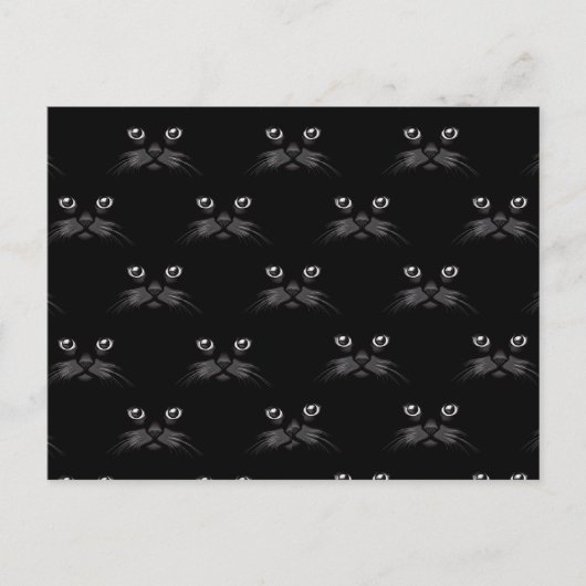 Herrliches Retro schwarze Katzen-katzenartiges Postkarte (Vorderseite)