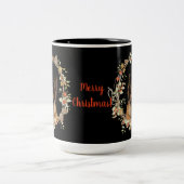 Herrliches Schäferhund-Weihnachten Zweifarbige Tasse (Mittel)