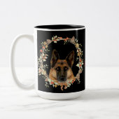 Herrliches Schäferhund-Weihnachten Zweifarbige Tasse (Links)