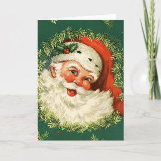Herrliches Vintages Weihnachtsmann-Bild Feiertagskarte