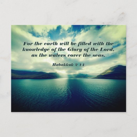 Herrlichkeit des Herrn, Bibelverse, Habakkuk 2:14 Postkarte (Vorderseite)