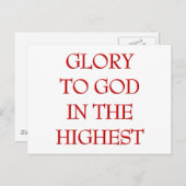 Herrlichkeit für Gott in den höchsten Postkarte (Vorne/Hinten)