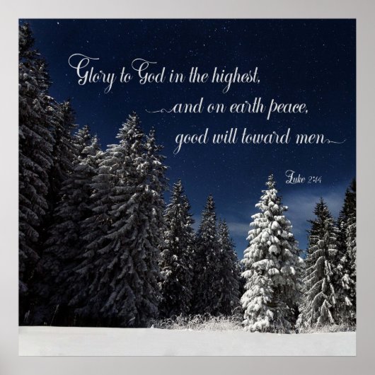 Herrlichkeit Gott - Lukas 2:14 Poster (Vorne)