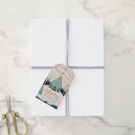 Herrlichkeit zu Gott | Christliche Weihnachtskirch Geschenkanhänger (Mit Garn)