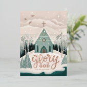 Herrlichkeit zu Gott | Gold Religiöse Weihnachtski Folien Feiertagskarte (Stehend vorne)