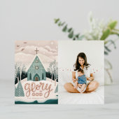 Herrlichkeit zu Gott | Religiöses Weihnachts-Gold- Folien Feiertagskarte (Stehend vorne)