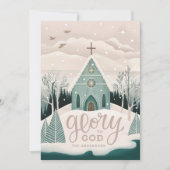 Herrlichkeit zu Gott | Weihnachtskirche Feiertagskarte (Vorderseite)
