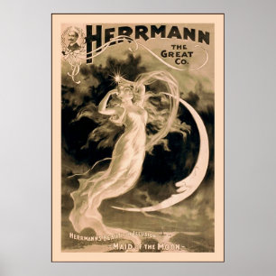 Herrmann der großes Co. ~ ~ Vintage Magier 1898 Poster