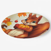 Herrn Eichhörnchen Geburtstagsfeier Papier Teller (Schrägansicht)