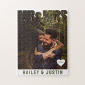 Herrn & Frau Foto Block Herz Jubiläumsname Puzzle (Vertikal)
