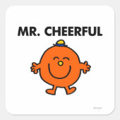 Herrn freundlich lächeln quadratischer aufkleber (Vorderseite)