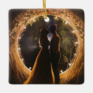 Herrn- und Frau-Foto-Christbaumkugel, Erste gemein Keramikornament