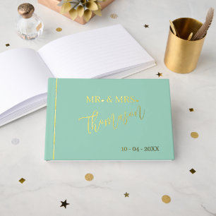 Herrn und Frau Hochzeitstag Datum Gold Gästebuch