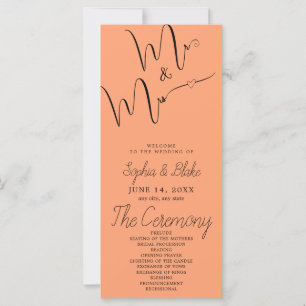 Herrn und Frau Minimalist Cantaloup-Hochzeitsprogr