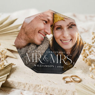 Herrn und Frau Paar Erstes Weihnachtsfoto Andenken Fotoblock