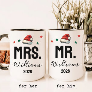 Herrn und Frau Weihnachten Tassenset, Benutzerdefi Tasse