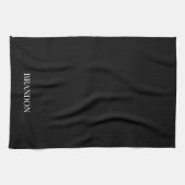 Herrscher Eleganter Schwarz-weißer Name Moderner,  Geschirrtuch (Horizontal)