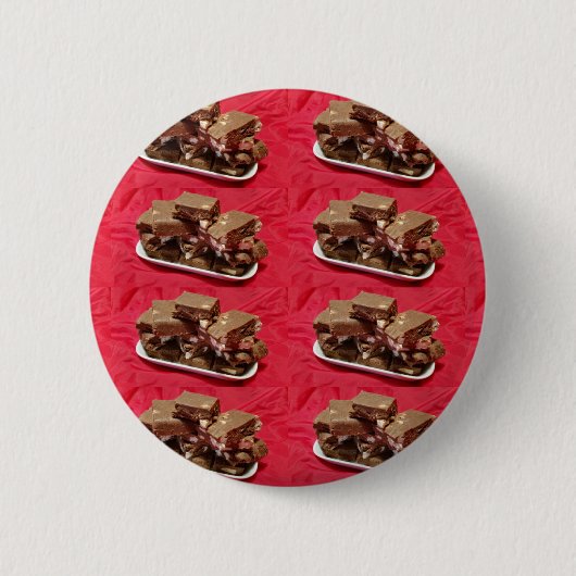 Herry Chocolate Marshmallow Fudge auf einer Platte Button (Vorderseite)